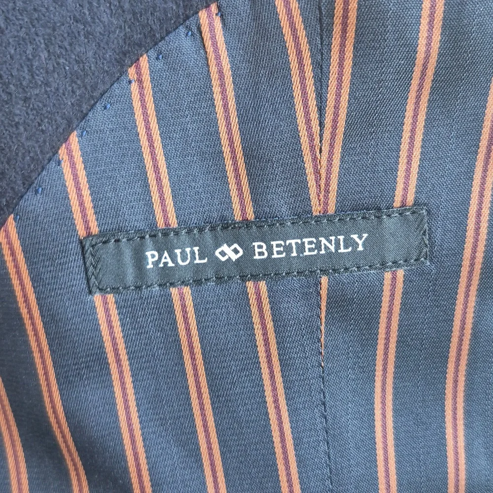 PAUL BETENLY Dark Navy Weave Amicale‎ CASHMERE Mens Sz 44 R Sport Coat Blazer
